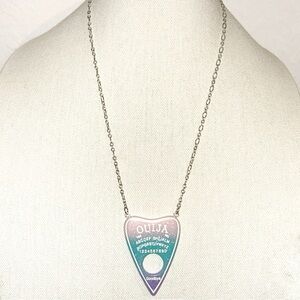 Silver, Purple, and Blue Ouija Planchette Necklace